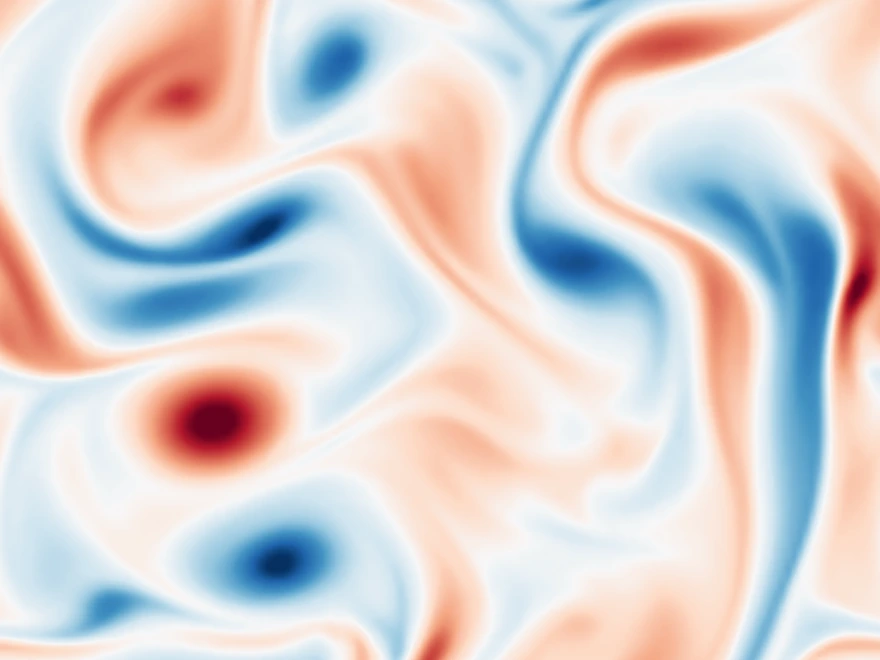 A turbulent Kolmogorov flow, one of the flows our neural surrogates learn to predict